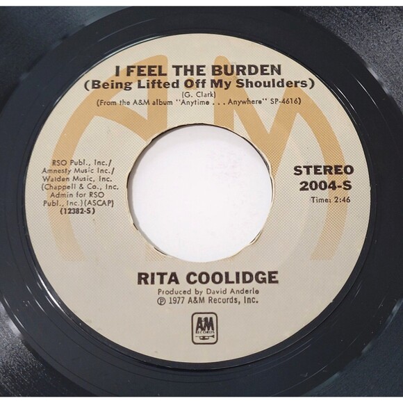 Rita Coolidge The Way You Do The Things You Do/I Feel The Burden 45 RPM VG+ '77 - Picture 2 of 2